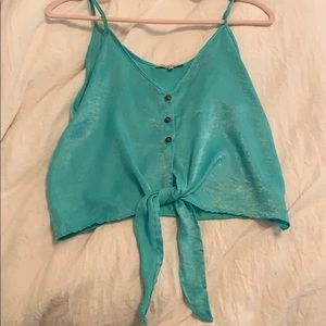 Blue tank crop top